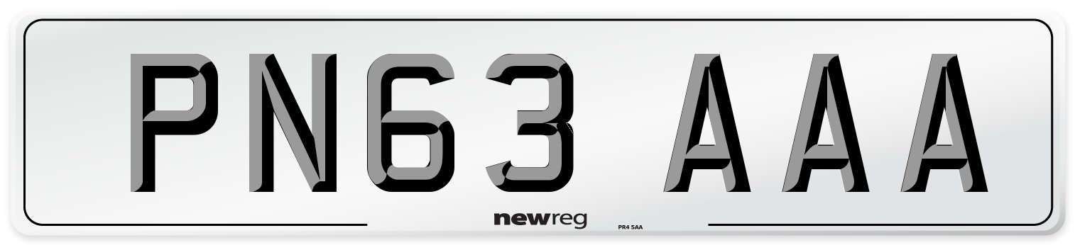 PN63 AAA Number Plate from New Reg